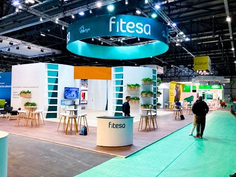 colorful large booth 